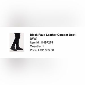 Torrid size 7 black faux leather combat boots. Never worn. New with tags